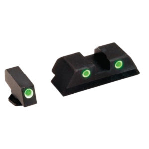 CLASSIC 3 DOT TRITIUM NIGHT SIGHT - GREEN WITH WHITE OUTLINES, GLOCK 17 / 19 / 22 / 23 / 24 / 26 / 27 / 33 / 34 / 35 / 37 / 38 / 39