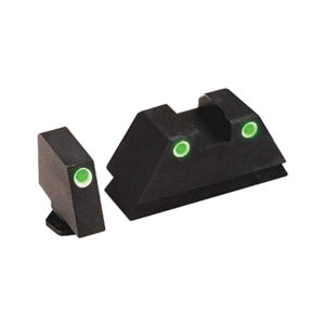 GLOCK PISTOL SIGHT SET - ALL MODELS - SUPPRESSOR HEIGHT - CLASSIC 3-DOT - GREEN TRITIUM ILLUMINATION