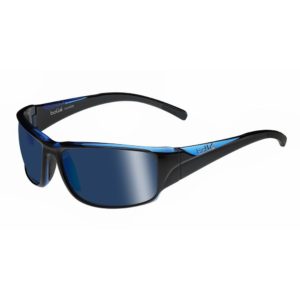 BOLLE KEELBACK SUNGLASSES, SHINY BLACK/BLUE TRANSLUCENT, POLARIZED