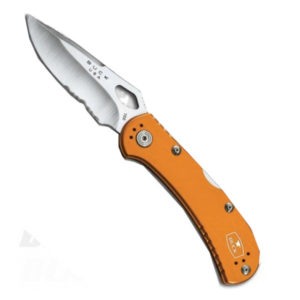 SPITFIRE, SERRATED, ORANGE HANDLE