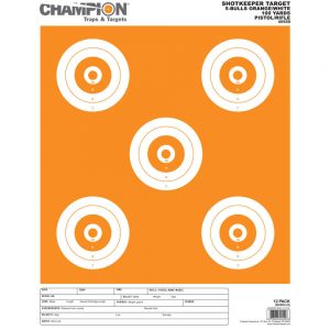 SHOTKEEPER TARGETS - WHITE/ORANGE 5-BULL LARGE (12 PACK)