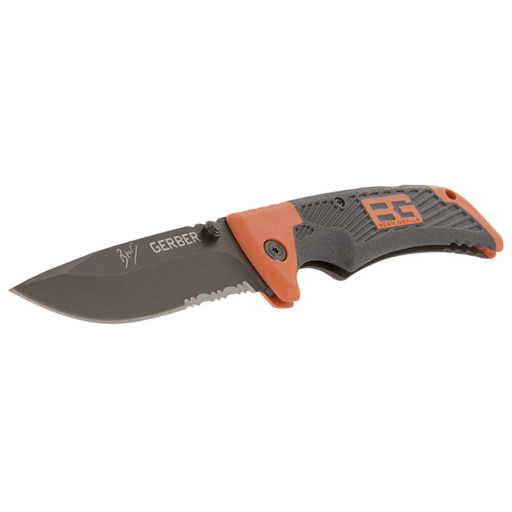 BEAR GRYLLS SURVIVAL SERIES SCOUT, 3.24 DROP POINT, SERRATED"