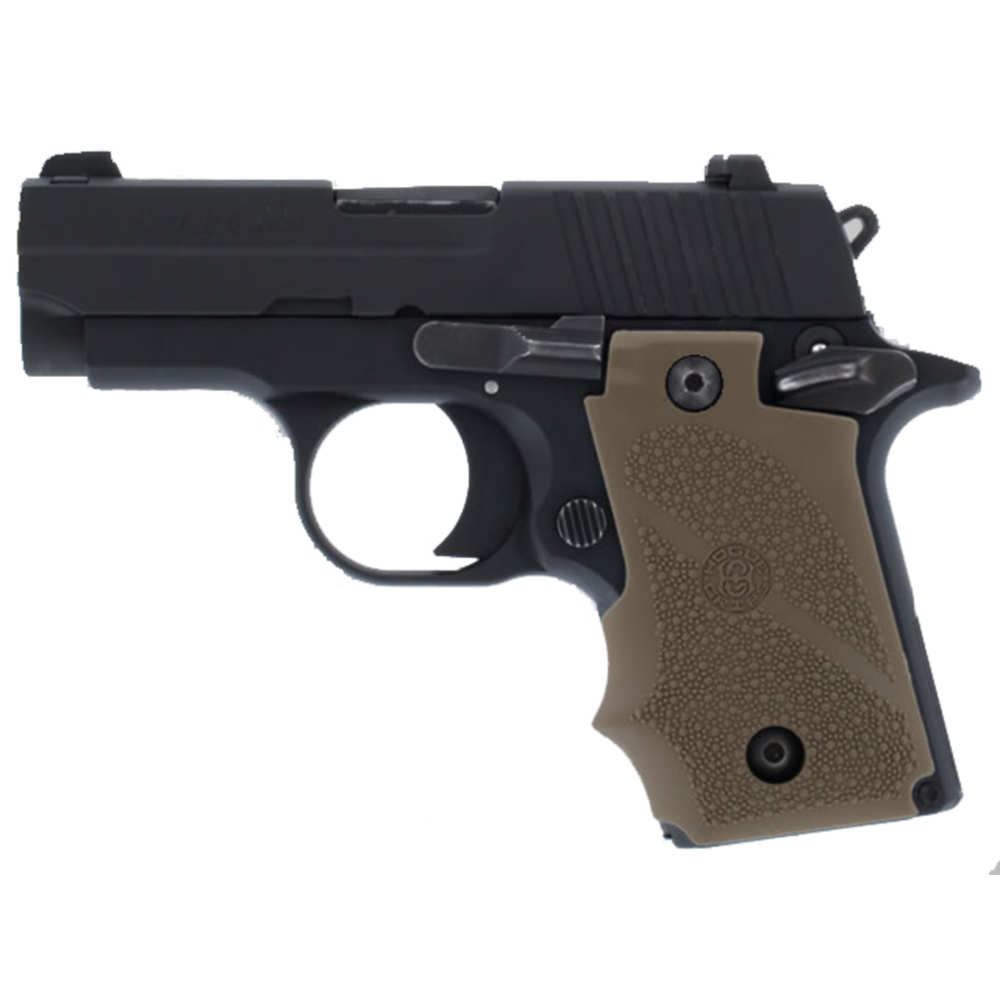 RUBBER WRAPAROUND GRIP WITH FINGER GROOVES - SIG SAUER P238 - TAN