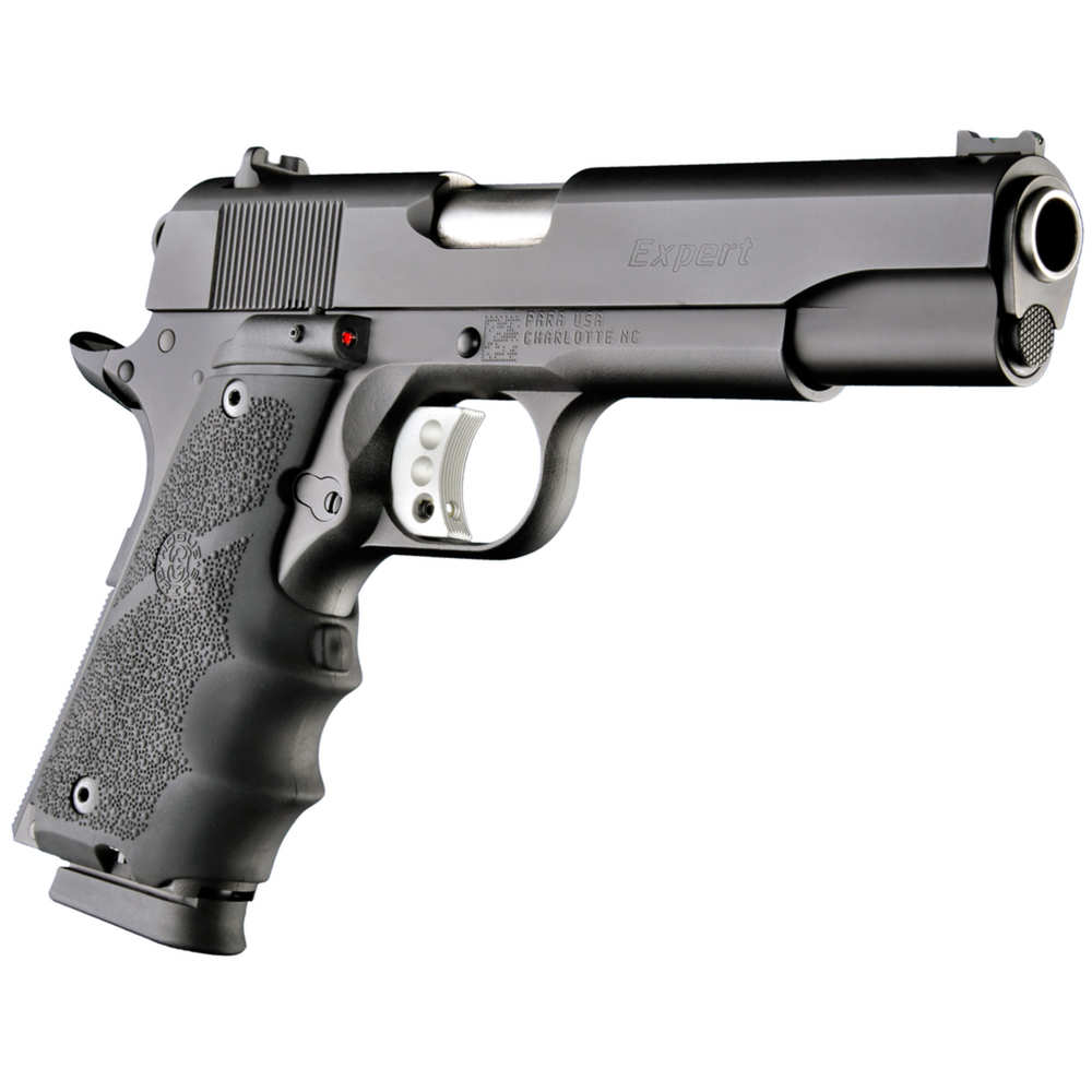 LE GRIP - RUBBER WRAPAROUND WITH FINGER GROOVES - COLT GOVERNMENT MODEL - FITS MOST .45 CLONES - BLACK