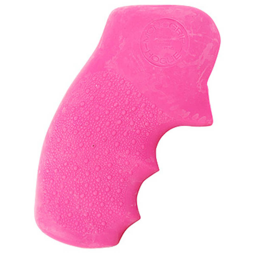 SOFT RUBBER GRIP WITH FINGER GROOVES - S&W J FRAME ROUND BUTT - FULL SIZE GRIPS - PINK