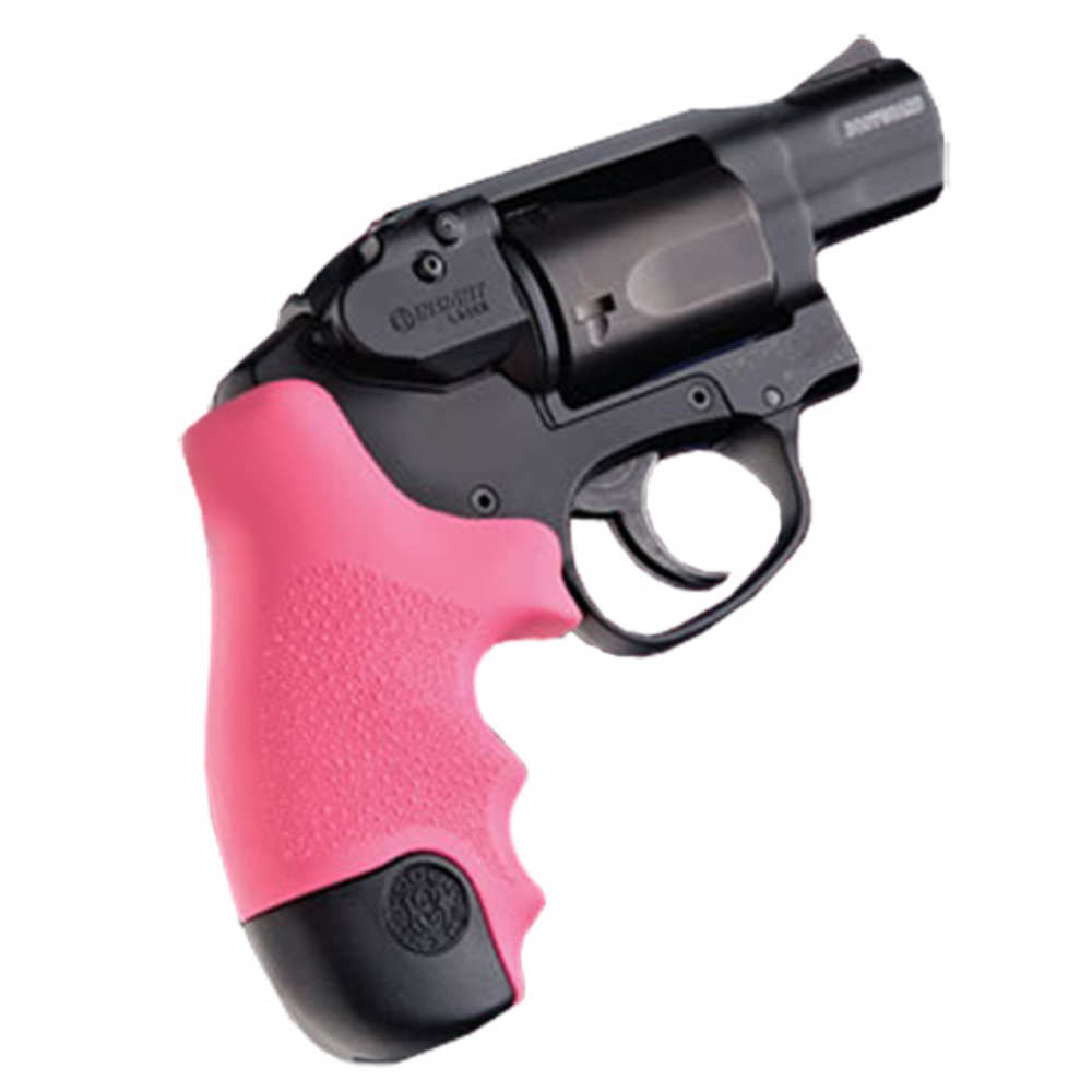 SOFT RUBBER GRIP WITH FINGER GROOVES - J FRAME ROUND BUTT, CENTENNIAL/POLYMER BODYGUARD TAMER GRIP - PINK