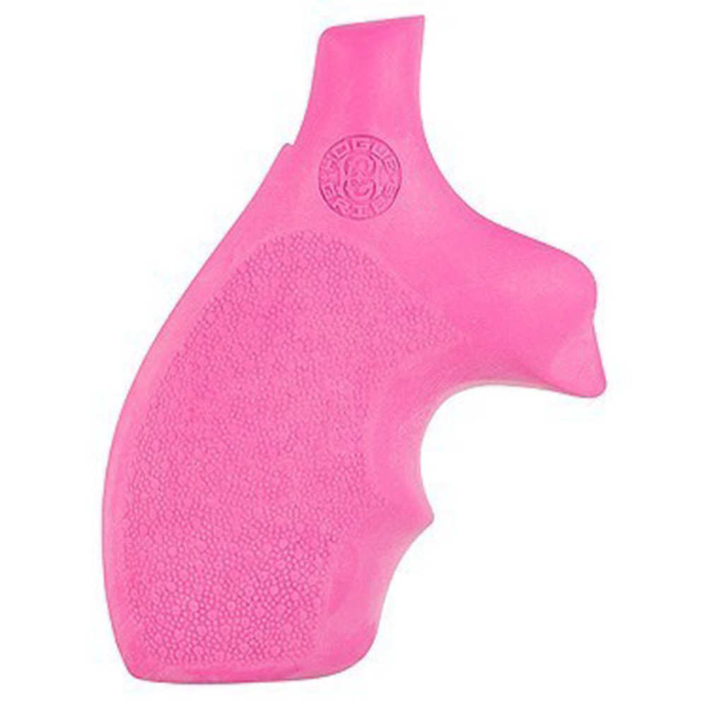 SOFT RUBBER GRIP WITH FINGER GROOVES - S&W J FRAME ROUND BUTT BANTAM - PINK