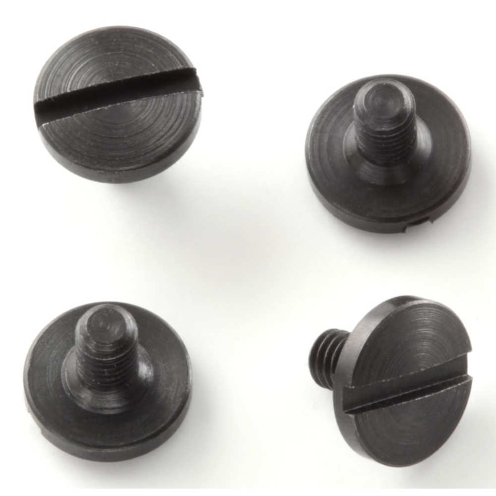 EXTREME GRIP SCREWS - BERETTA AND TAURUS (4 SCREWS) (TAURUS PISTOLS MUST HAVE FRAME BUSHINGS) - SLOTTED HEAD BLACK FINISH