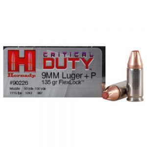 9MM LUGER+P 135 GR FLEXLOCK CRITICAL DUTY AMMUNITION