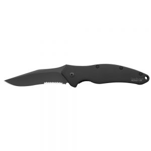 SHALLOT SERRATED FLIPPER KNIFE, BLACK