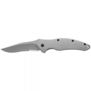 SHALLOT SERRATED FLIPPER KNIFE, SILVER