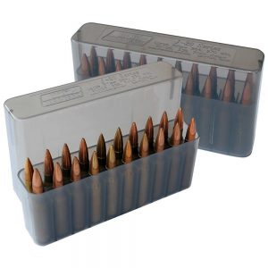 J-20 SERIES LARGE RIFLE AMMO BOX - 20 ROUND - CLEAR SMOKE