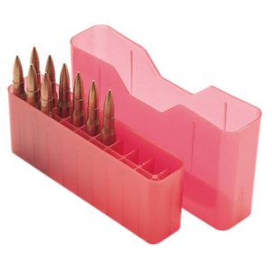 J-20 SERIES MEDIUM RIFLE AMMO BOX - 20 ROUND - CLEAR RED