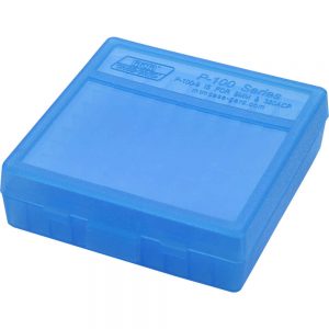 P-100 SERIES SMALL HANDGUN AMMO BOX - 100 ROUND - CLEAR BLUE