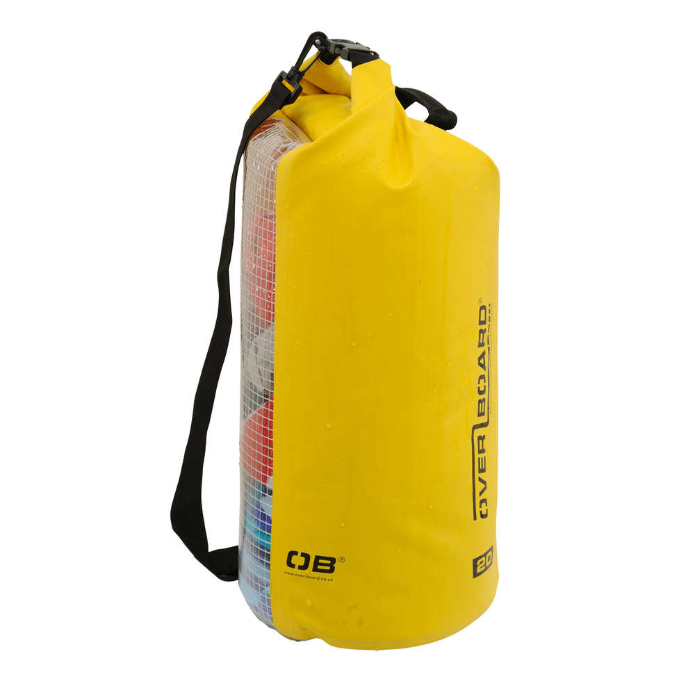 20  LITER DELUXE WATERPROOF DRY BAG - YELLOW W/WINDOW