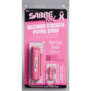 KEYRING SELF DEFENSE SPRAY (0.54OZ/APROX. 25 SHOTS) WITH QUICK RELEASE - PINK, NBCF