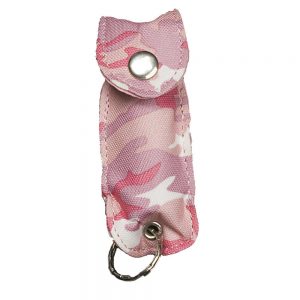 POCKET SELF DEFENSE SPRAY (0.54 OZ/APROX. 25 SHOTS) WITH KEYCHAIN CASE - PINK CAMO