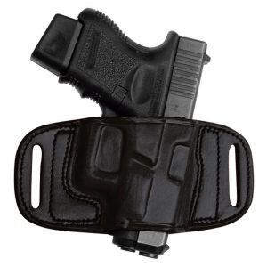 QUICK DRAW BELT HOLSTER, BLACK LEATHER, SMITH & WESSON M&P, RIGHT HAND