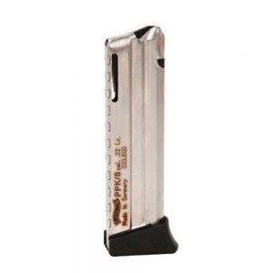 WALTHER PPK/S 22 LONG RIFLE MAGAZINE - 10 ROUNDS, NICKEL