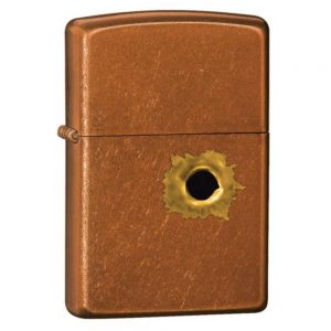 POCKET LIGHTER - TOFFEE WITH BULLET HOLE